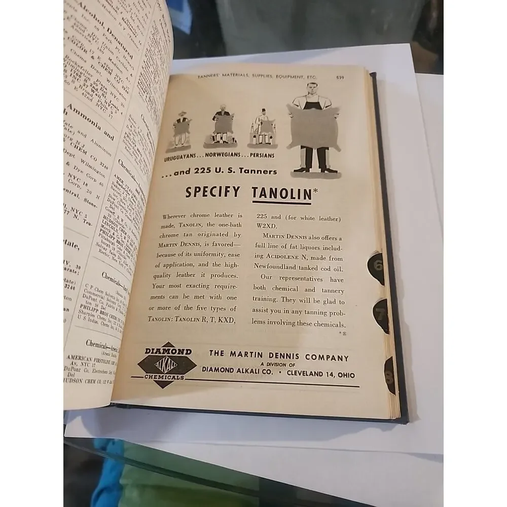 1952 Blue Book Shoe & Leather Industry Catalog Manual Evans HC Vintage Ads